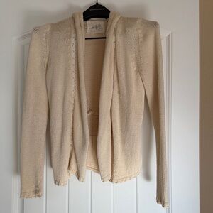 Anthropologie Angel of North Cream Open-Front Women’s Knit Cardigan